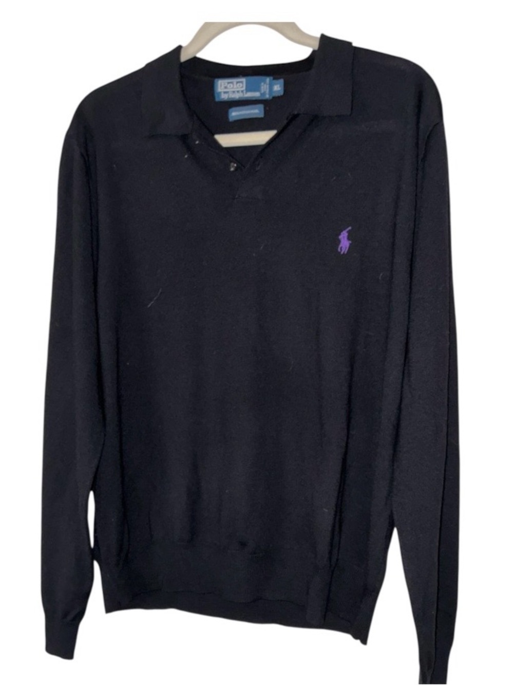 Polo Ralph Lauren Men’s Heather Grey 100% Merino Wool V Neck Pullover Sweater XL
